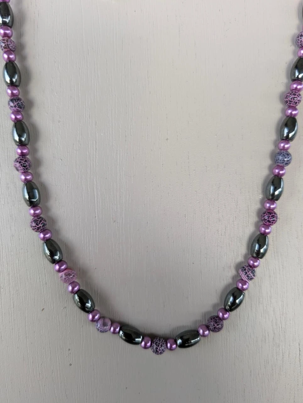 Conjunto collar y pendientes hematita y ágata violeta PA1043 – photo 2